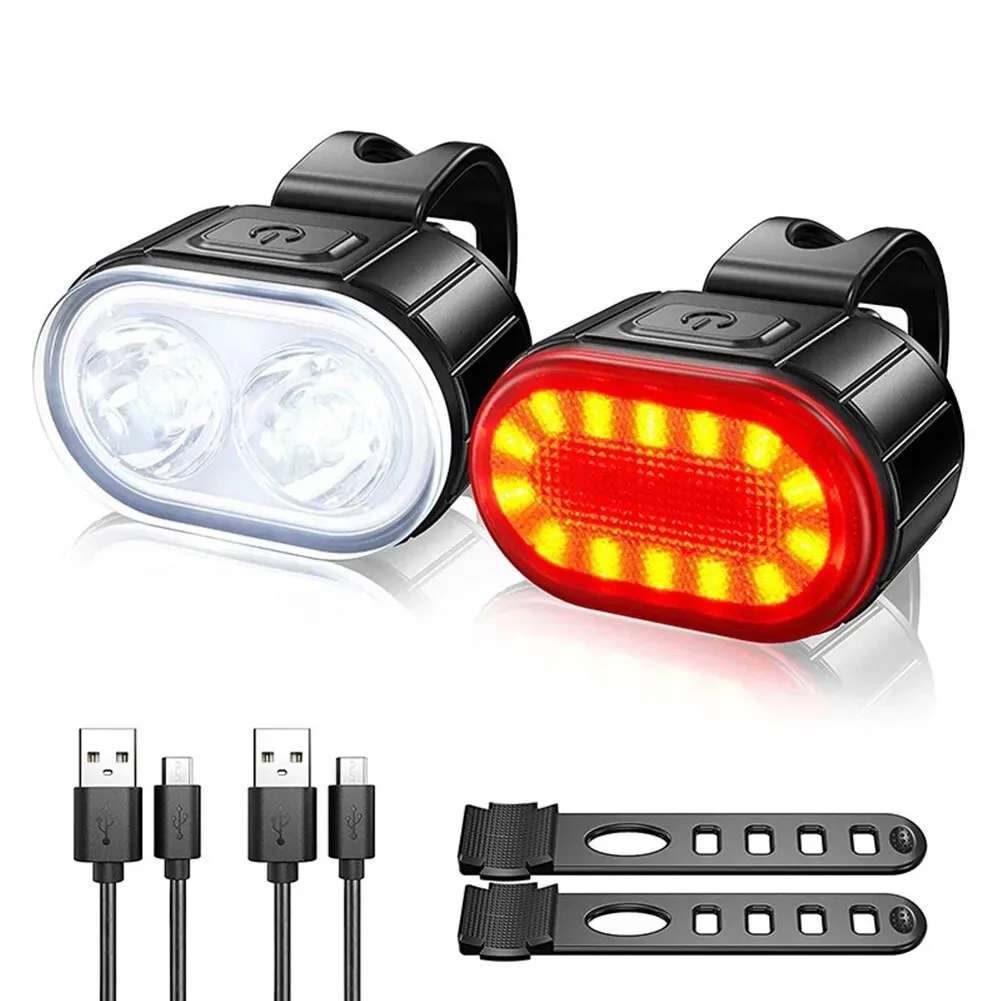 Bike Light Front Rear - Fietsverlichting voor en achter Oplaadbare fietsverlichting