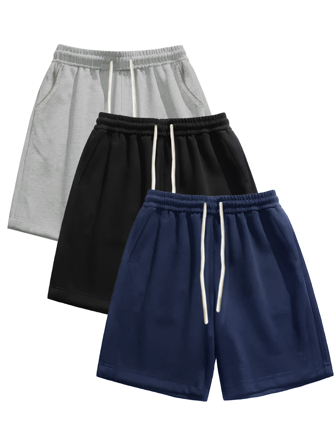 Cycling Commute Shorts - 3-delige herenshorts, zomerse effen kleur, tailleband