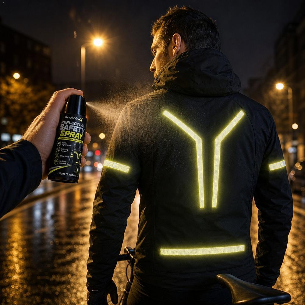 Cycling Commute Gear - Reflecterende veiligheidsspray voor de nacht, hoge