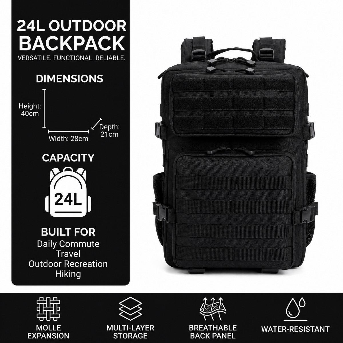 24L Tactische Rugzak voor Mann - Cycling Commute Gear recensie en prijs